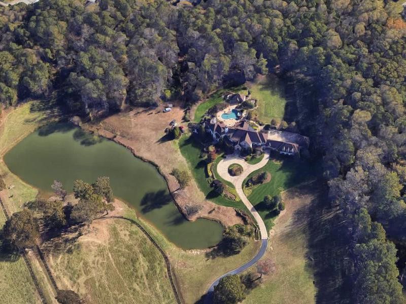 Aerial view of The Rock's Georgia estate