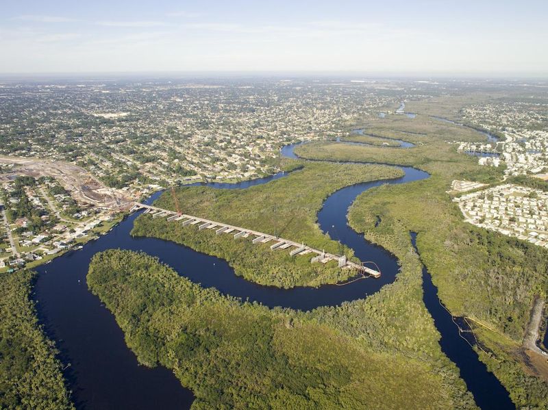 Aerial View of the St. Lucie River - Crosstown Parkway Extension Project