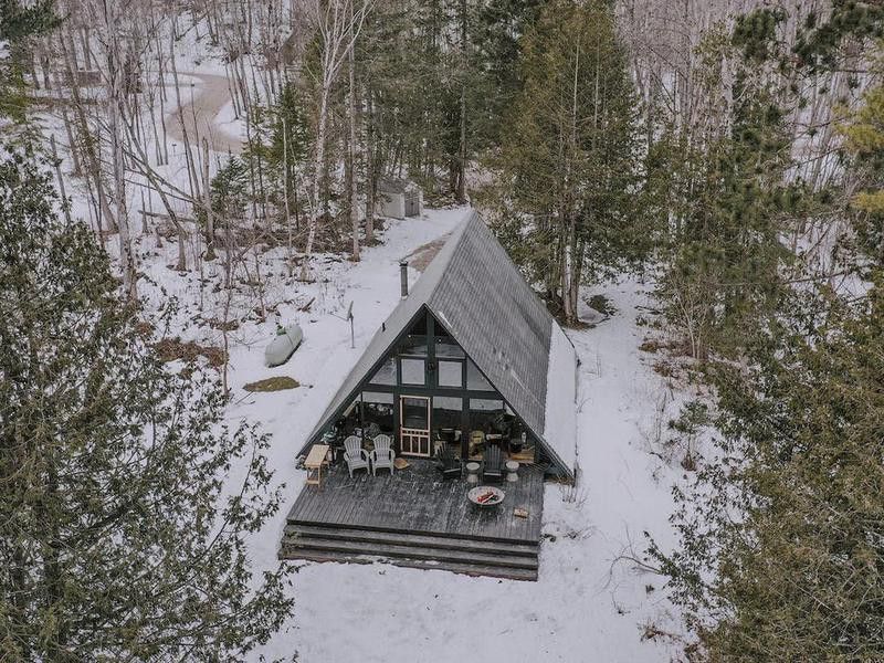 Airbnb Aframe cabin in Michigan