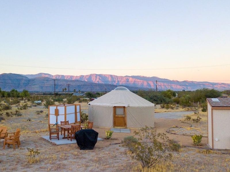 Airbnb yurt in California desert