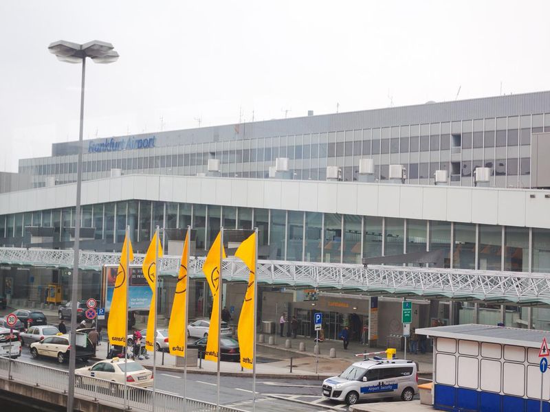 Airport terminal building in Duesseldorf