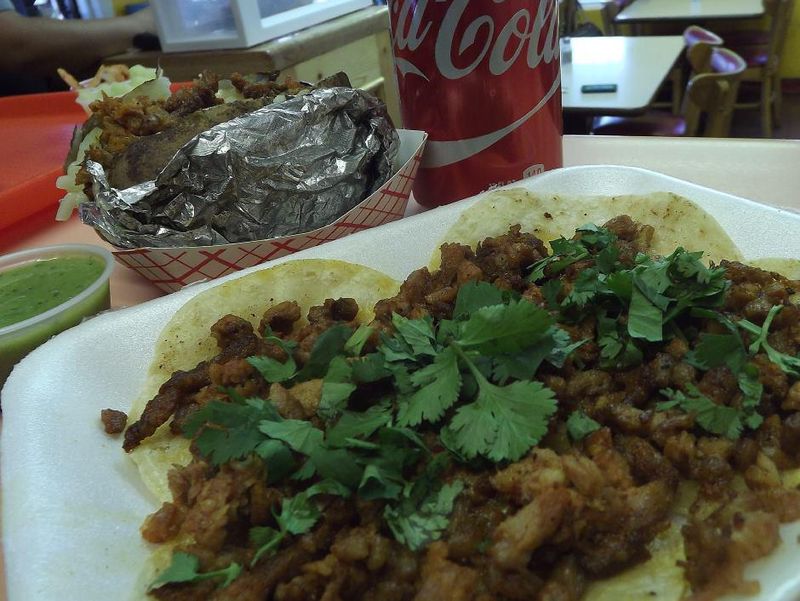 Al pastor tacos at Los Tragones Grill in El Paso, Texas