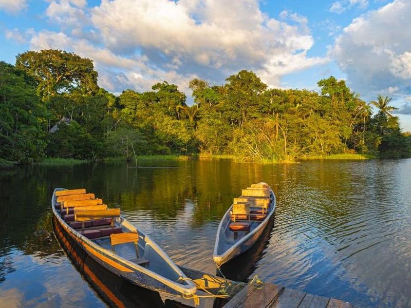 Amazon jungle canoe