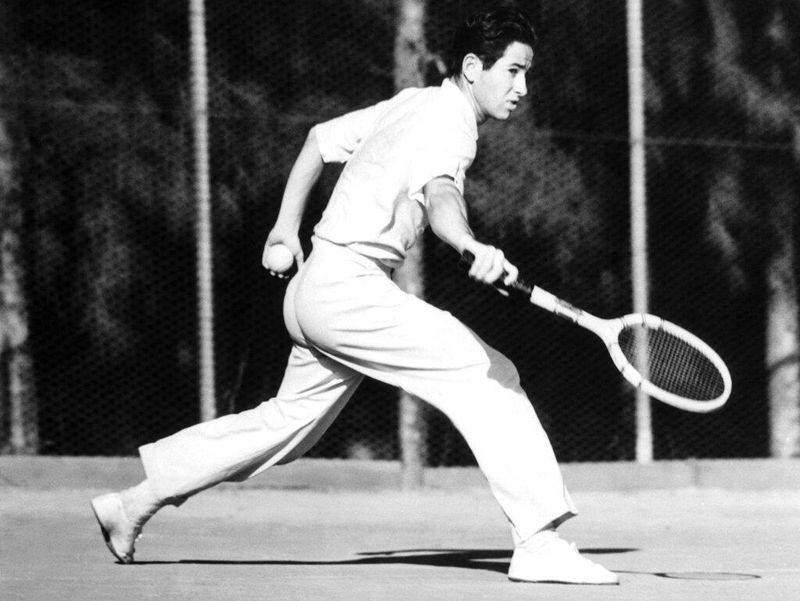 American tennis player Bobby Riggs in action on Jan. 2, 1939
