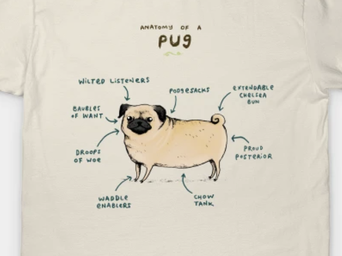 Anatomy of a Pug T-Shirt