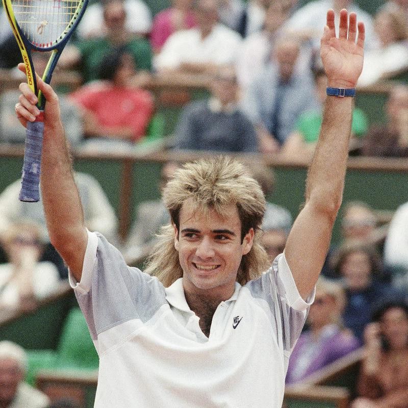 Andre Agassi waits for applause