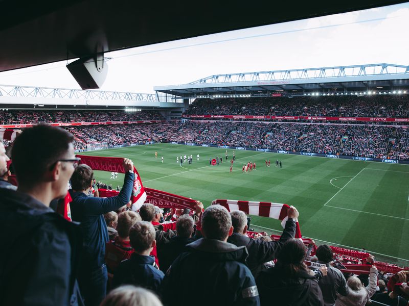 Anfield, home to Liverpool FC in England