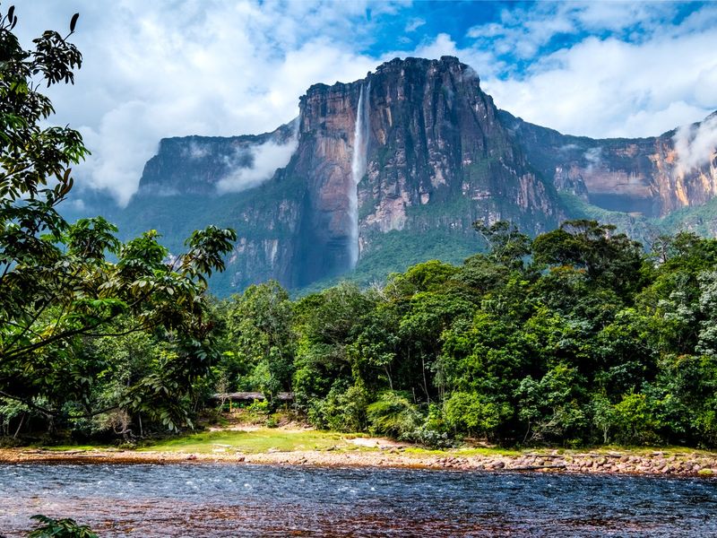 Angel Falls from the river bank