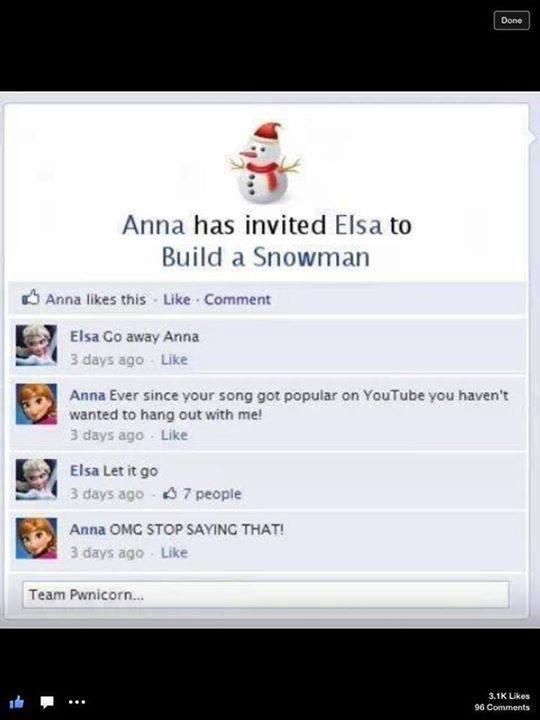 Anna and Elsa Facebook invite