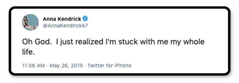 Anna Kendrick tweet about her internal realization