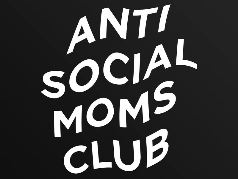 Anti social moms club bumper sticker for parents