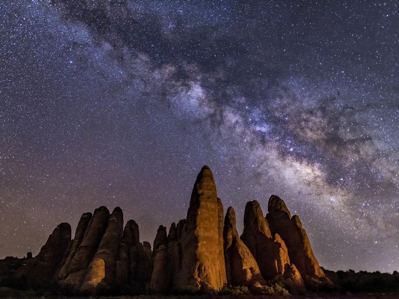 Arches Fins Milky Way in Utah