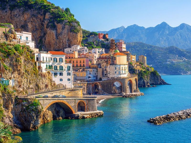 Atrani town on Amalfi coast, Sorrento, Italy