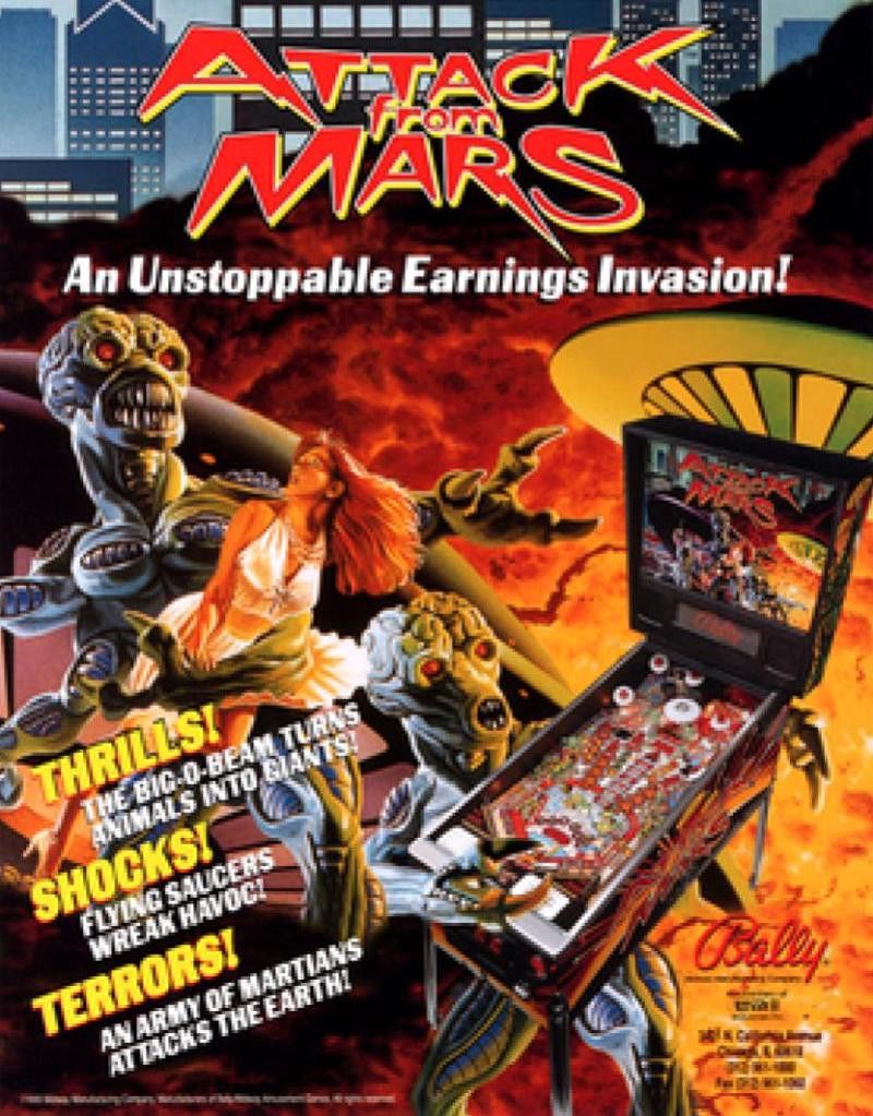 Attack From Mars pinball machine