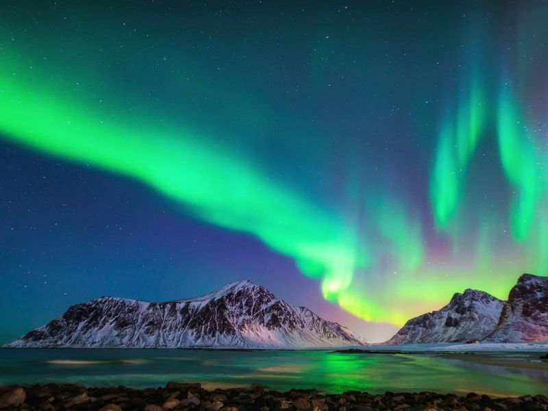 Aurora borealis in Scandinavia