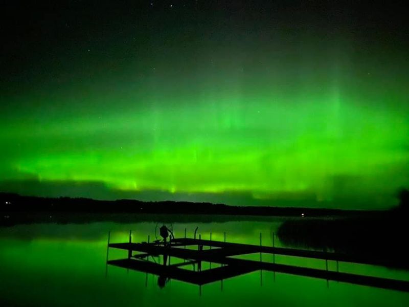 Aurora borealis over Crosslake, Minnesota
