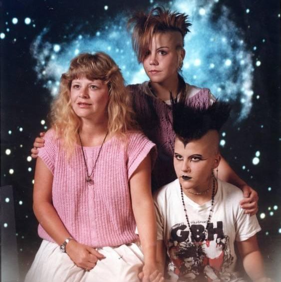 Awkward punk rock family photo