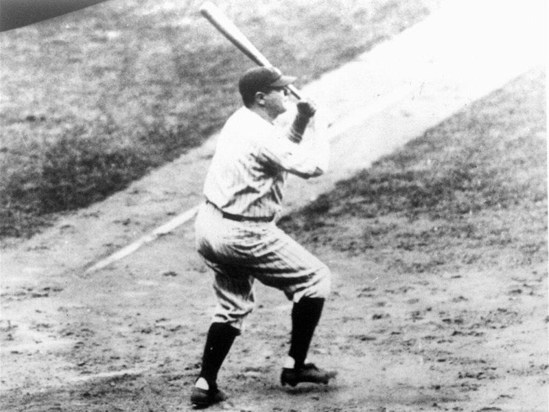 Babe Ruth hits a home run
