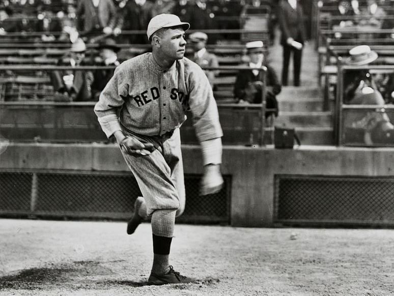 Babe Ruth pitching for Boston
