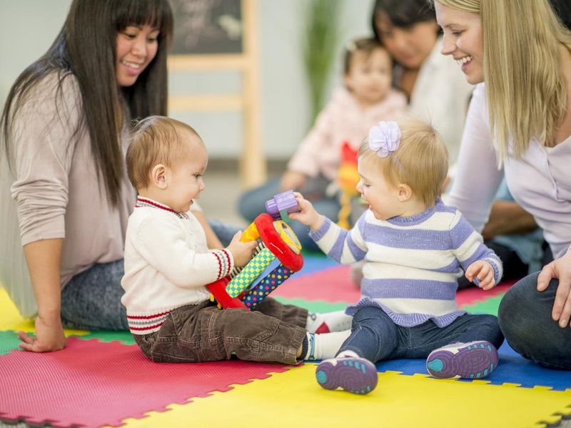 Babies and mothers in daycare