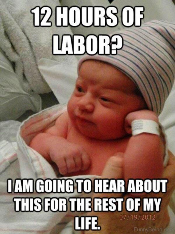 Baby complaining about labor