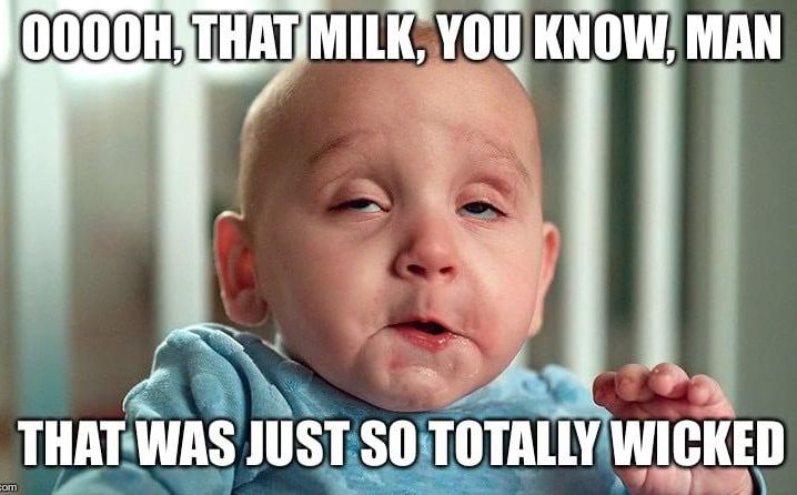 Baby drinking milk meme cute