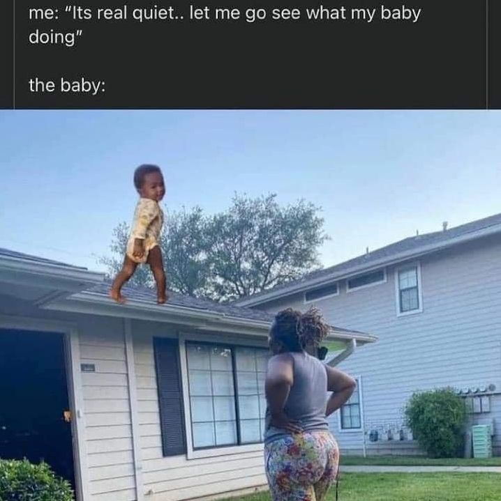 Baby on the roof meme