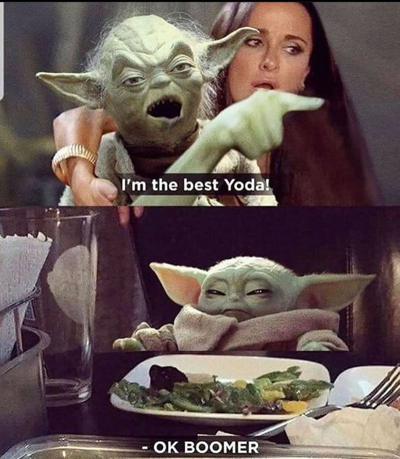 Baby Yoda vs. old Yoda