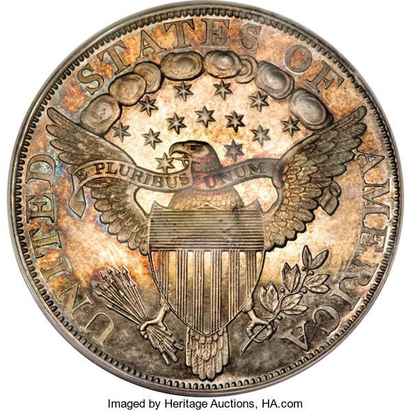 Back of 1802 Novodel Silver Dollar