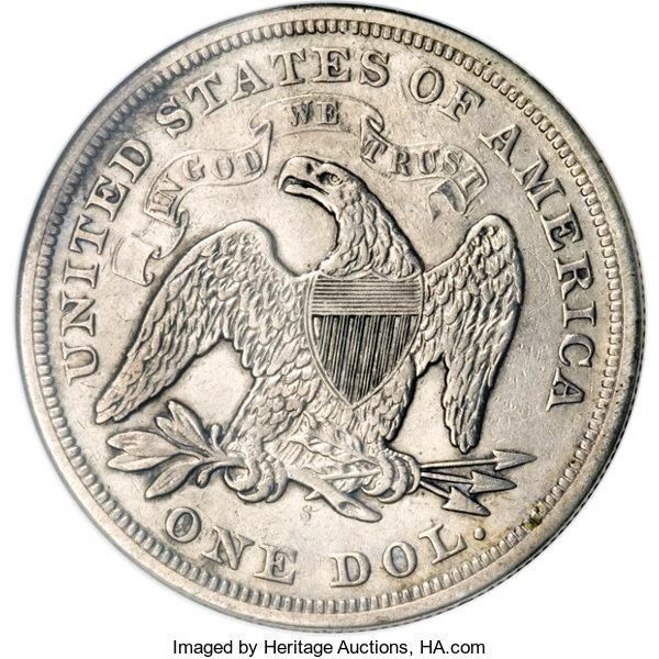 Back of 1870-S Seated Silver Dollar