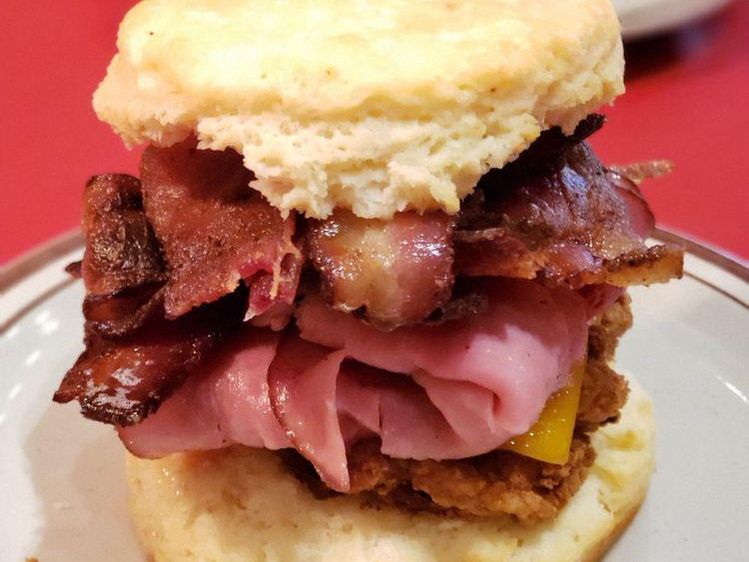 Bacon biscuit sandwich