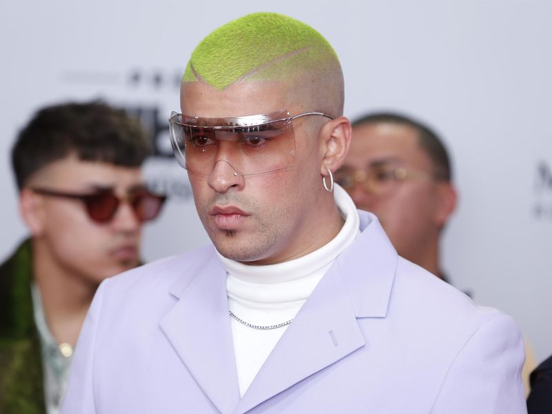 Bad Bunny with green hair