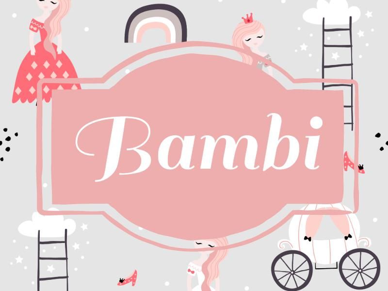Bambi disney princess name card