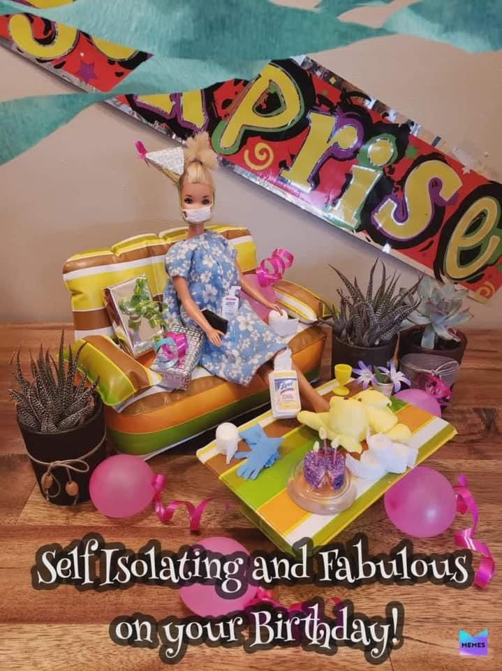Barbie celebrating her birthday during the pandemic