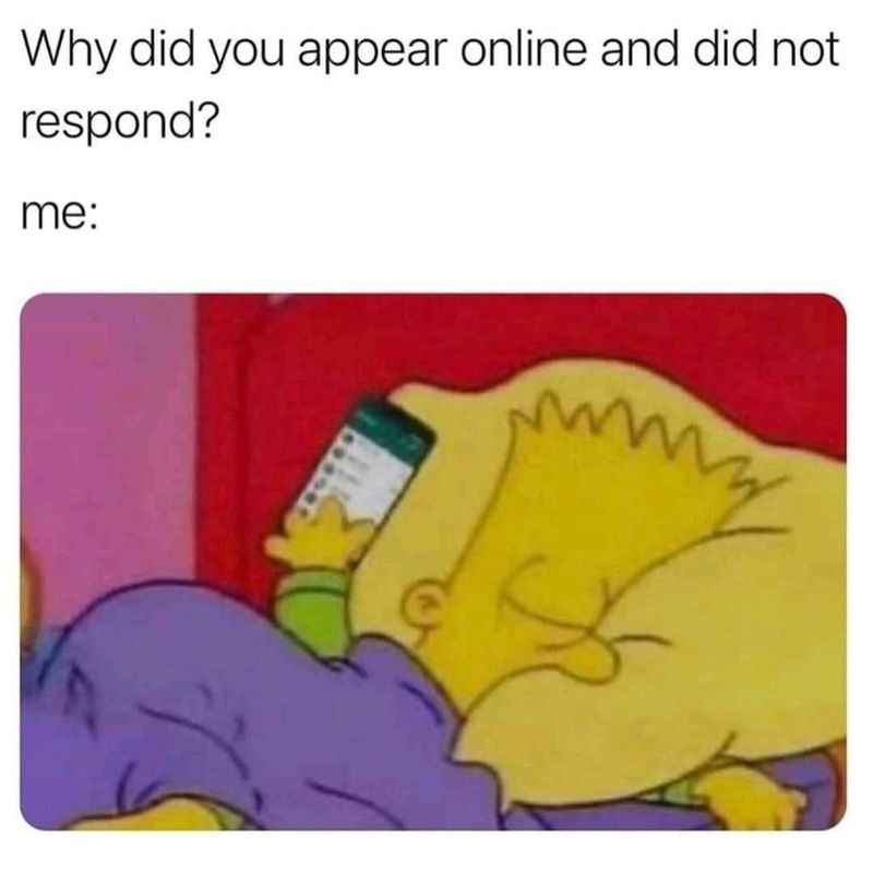 Bart Simpson sleeping with his smart phone meme