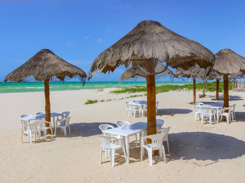 Beach bar in Sisal, Yucatan