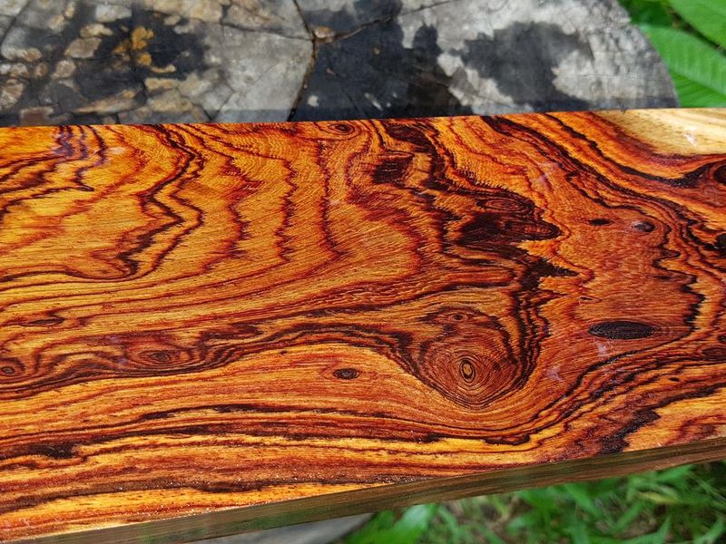 Beautiful cocobolo wood used to build the desks