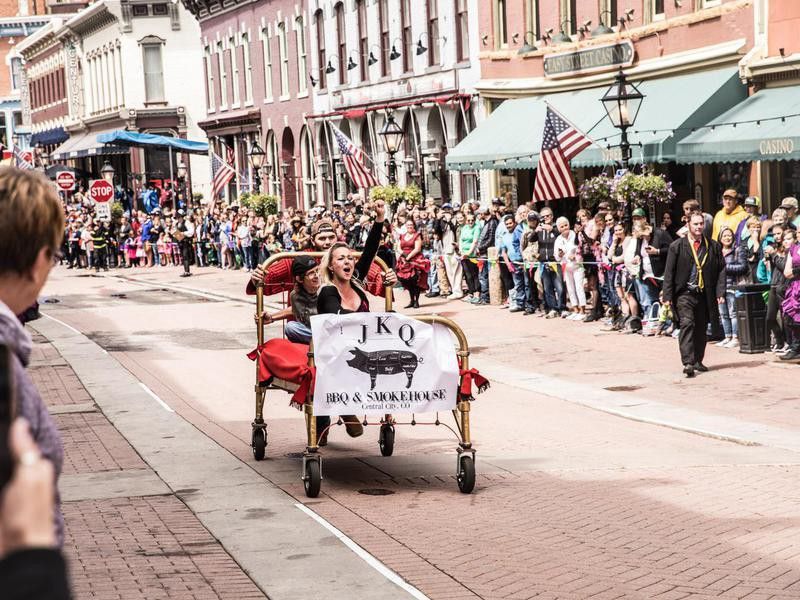 Bed race in Madam Lou Bunch Day