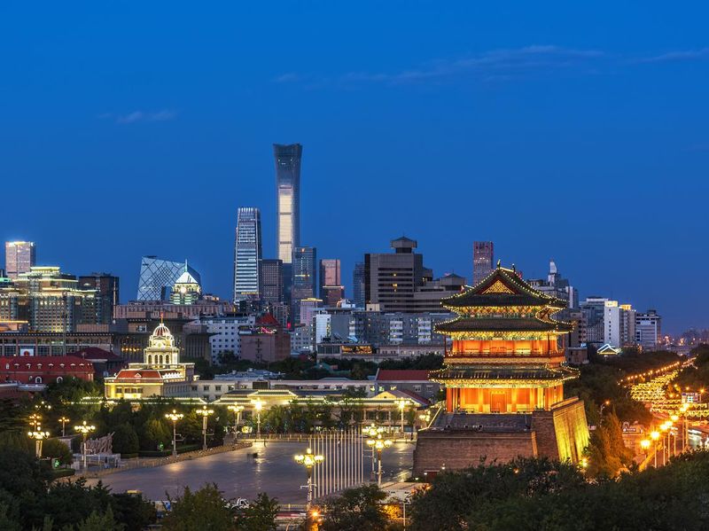 Beijing skyline with Zhengyangmen Gate