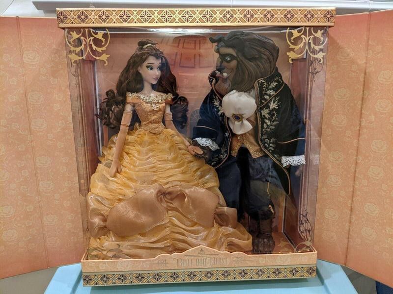 Belle and the Beast 17" Platinum Dolls