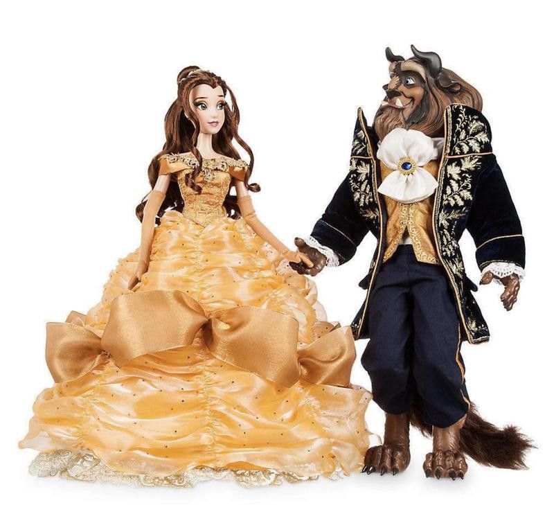 Belle and the Beast 17" Platinum Dolls