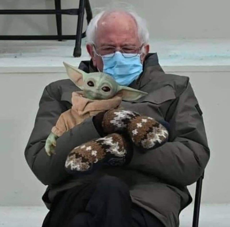 Bernie Sanders and Baby Yoda
