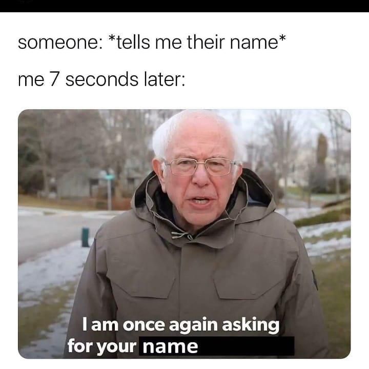 Bernie Sanders asking for name meme