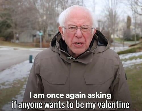 Bernie Sanders Valentine meme