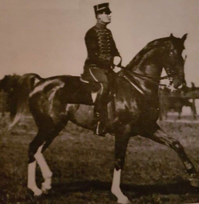 Bertil Sandstrom on horseback