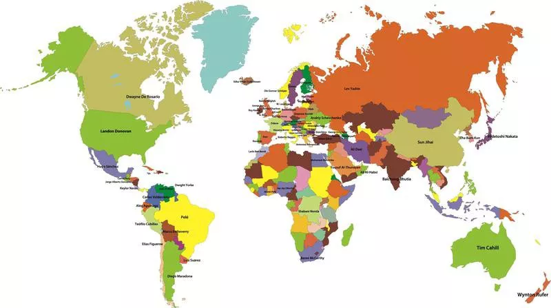 ¿Estás de acuerdo con este mapa del mejor jugador de fútbol de cada país?