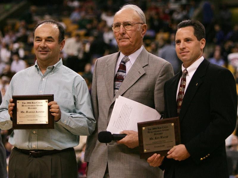 Bill Alfond (left), Bob Cousy (center), Ken Walsh