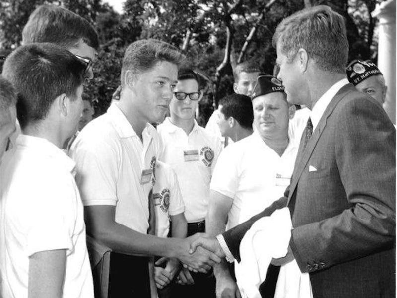 Bill Clinton and John F. Kennedy in 1963