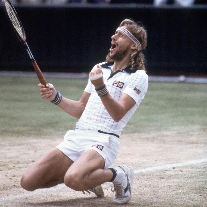 Bjorn Borg after beating John McEnroe in 1980 Wimbledon championship