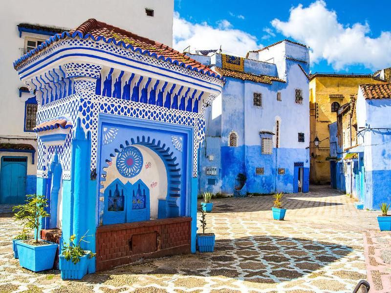 Blue buildings in Morocco